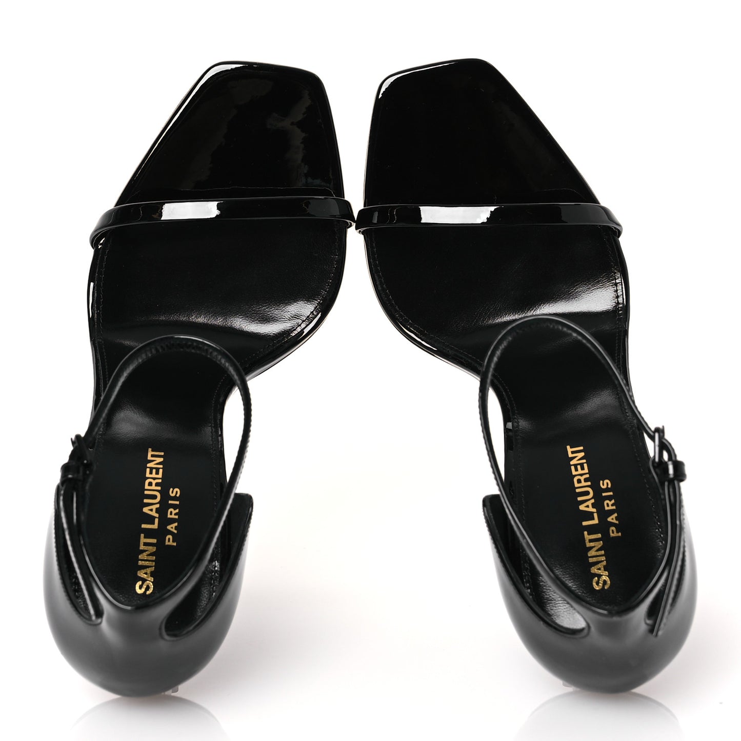 Patent Calfskin Opyum 110 Sandals 39.5 Black