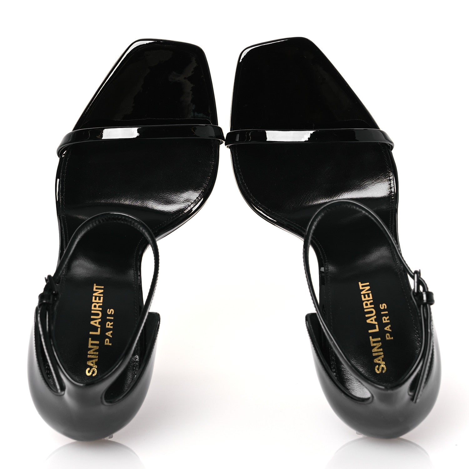 Saint Laurent Patent Calfskin Opyum 110 Sandals 39.5 Black 2 of 11
