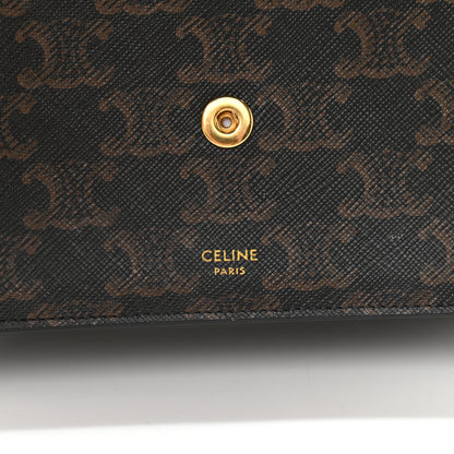 Celine Triomphe Canvas Lambskin Wallet On Strap Tan 6 of 12