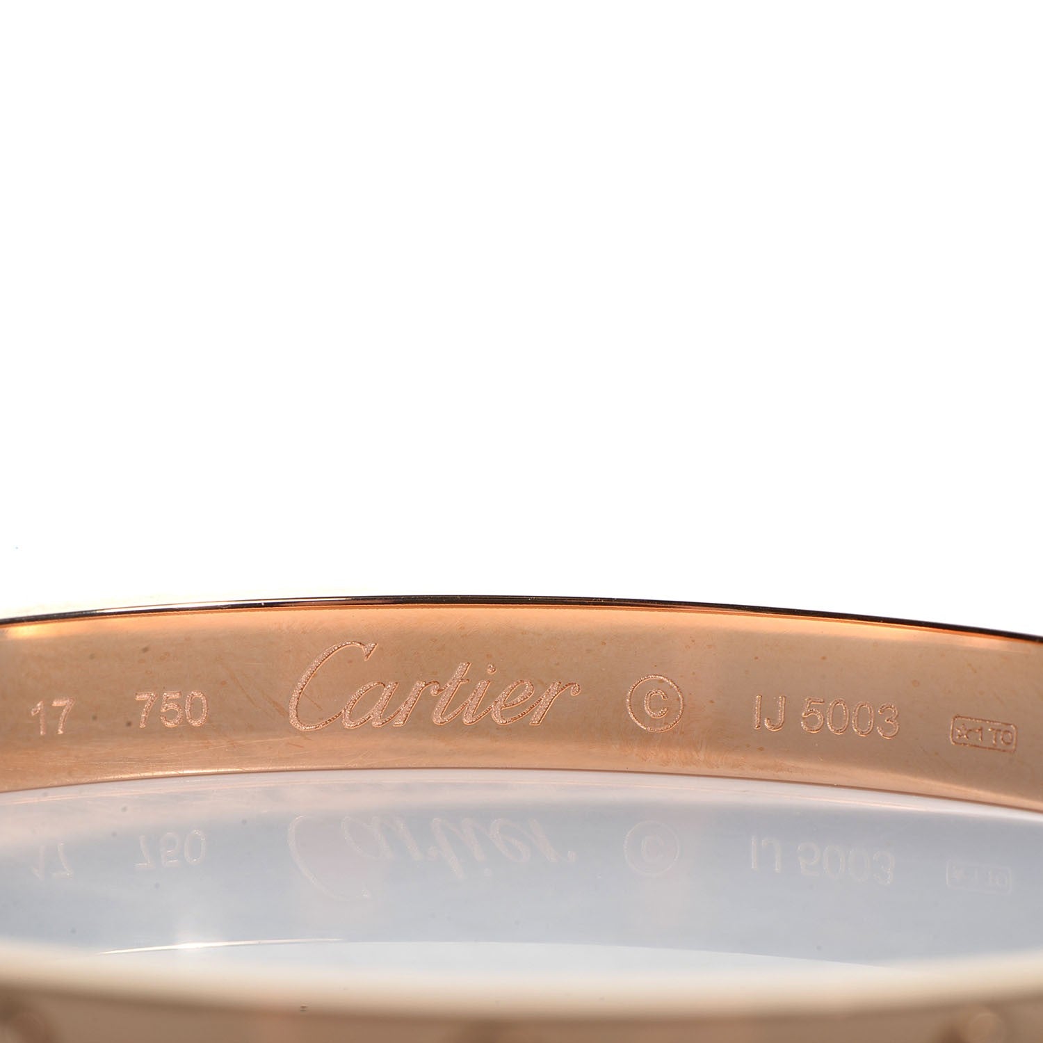 Cartier 18K Pink Gold LOVE Bracelet 17 6 of 8