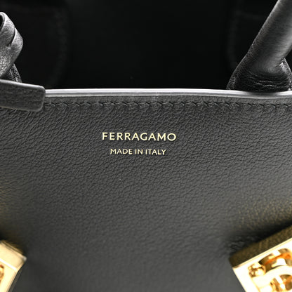 Salvatore Ferragamo Calfskin Mini Hug Bag Black 6 of 9