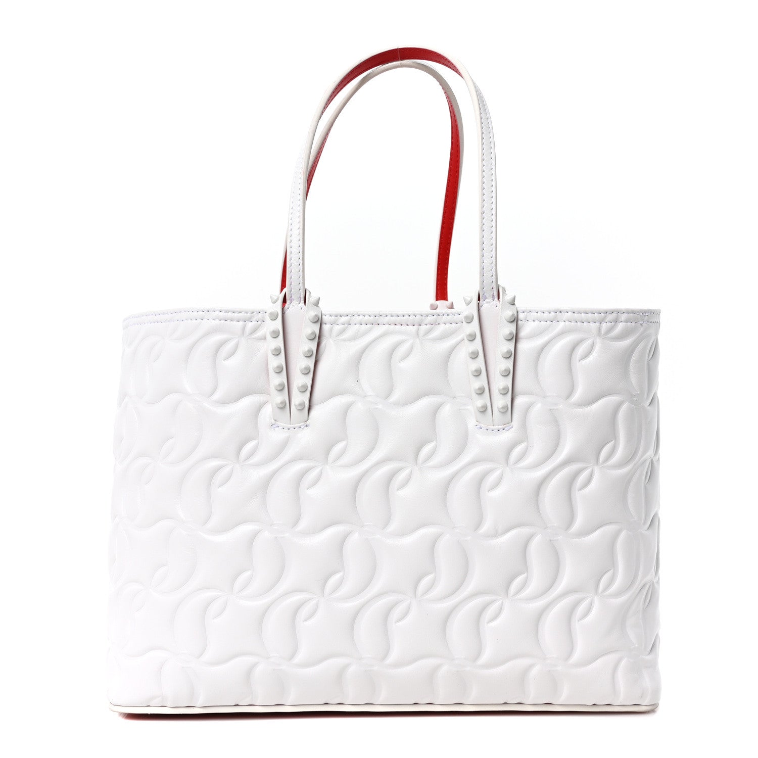 Christian Louboutin Nappa Embossed Small East West Cabata Tote White 1 of 10