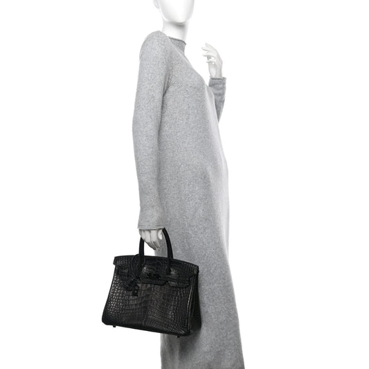 Matte Alligator Birkin 30 So Black