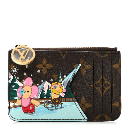 Louis Vuitton Monogram 2023 Christmas Animation Alpine Zipped Romy Card Holder Pink 1 of 7