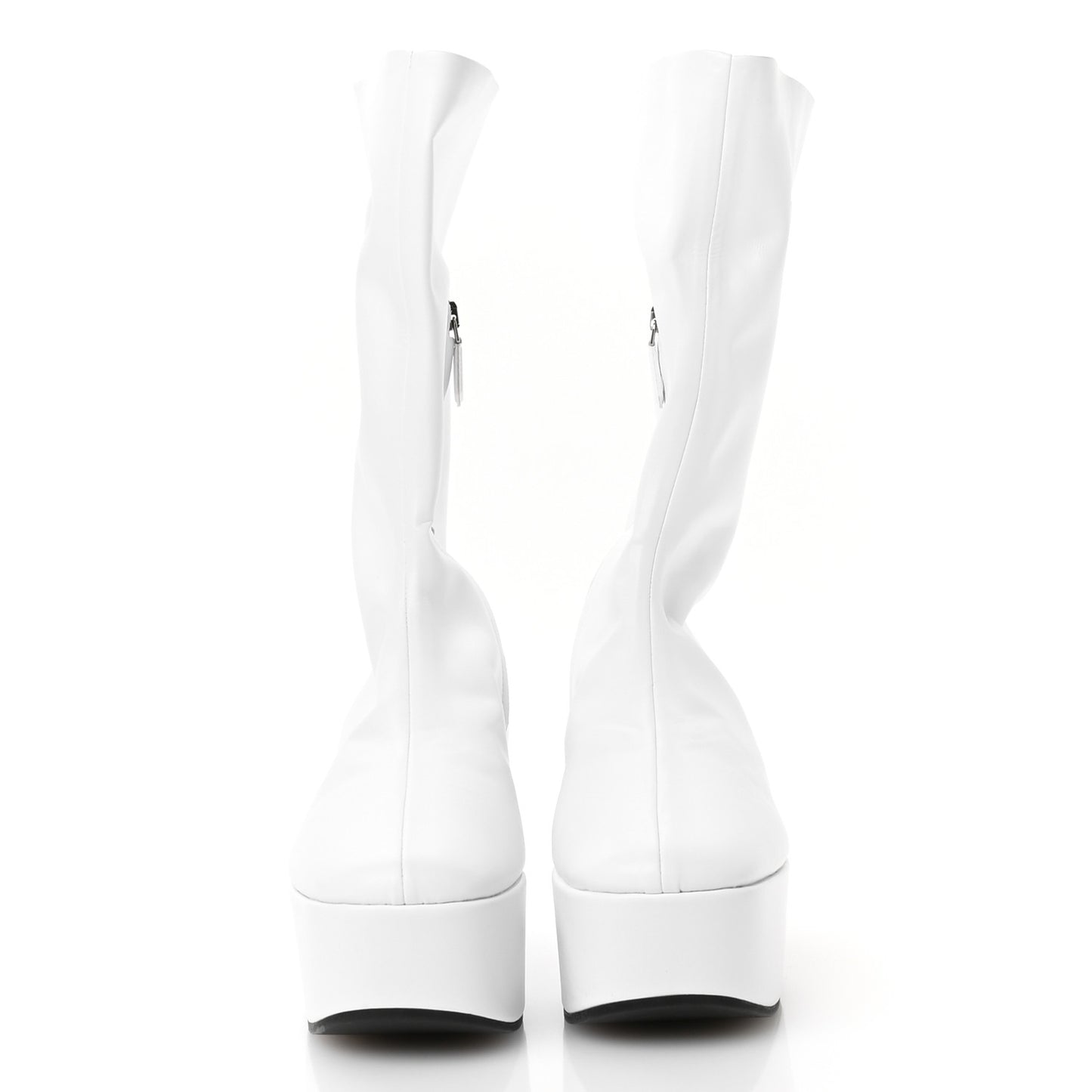 Nappa Tech Logo 70mm Platform Boots 38.5 White