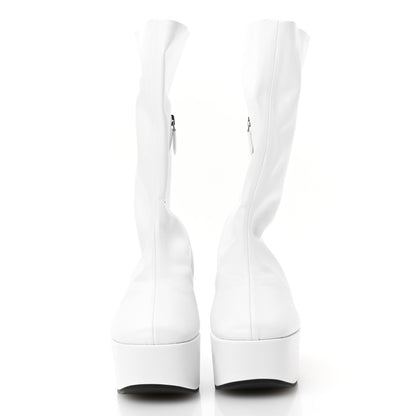 Prada Nappa Tech Logo 70mm Platform Boots 38.5 White 3 of 9