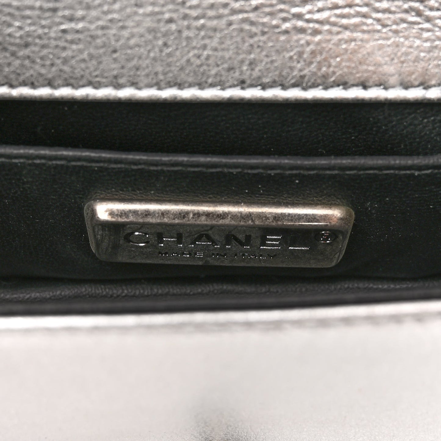 Metallic Galuchat Stingray Mini Boy Flap Silver