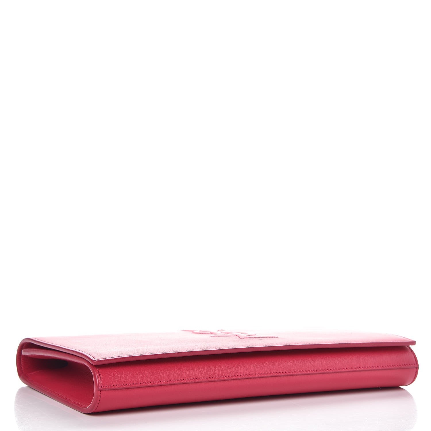 Saint Laurent Calfskin Monogram Large Belle De Jour Clutch Lipstick Fuchsia 4 of 7