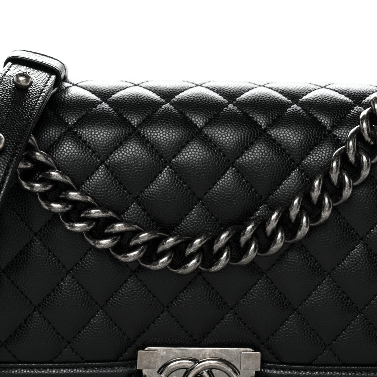 Chanel Caviar Quilted Medium Boy Flap Black 8 of 10