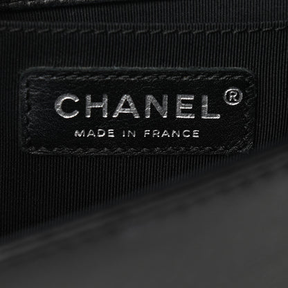 Chanel Lambskin Quilted Medium Boy Flap Black Blue 6 of 11