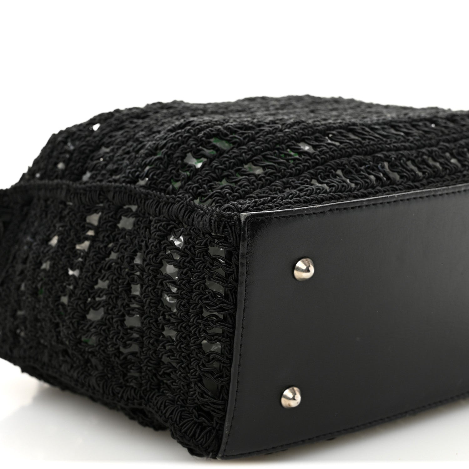 Chanel Woven Crochet Knit Tote Black 9 of 11