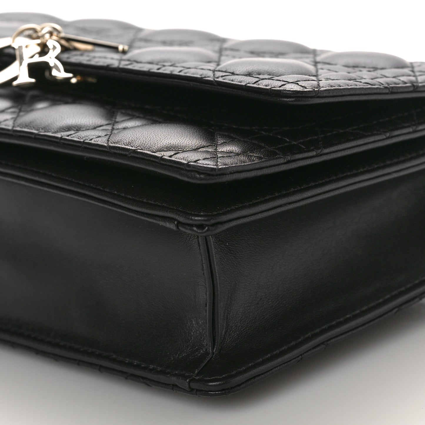 Lambskin Cannage Miss Dior Top Handle Bag Black