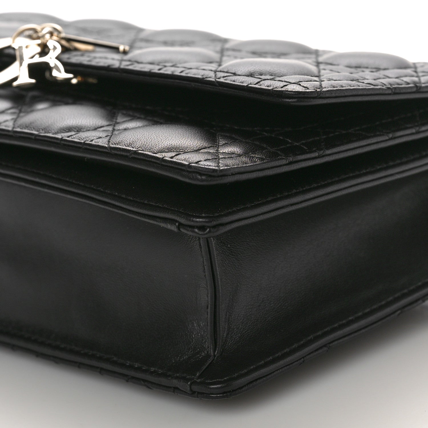 Christian Dior Lambskin Cannage Miss Dior Top Handle Bag Black 9 of 9