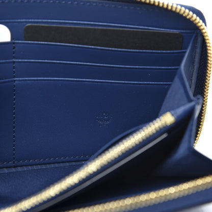 MCM Calfskin Fontanellas Park Avenue Milla Zip Around Wallet Navy Blue 6 of 10