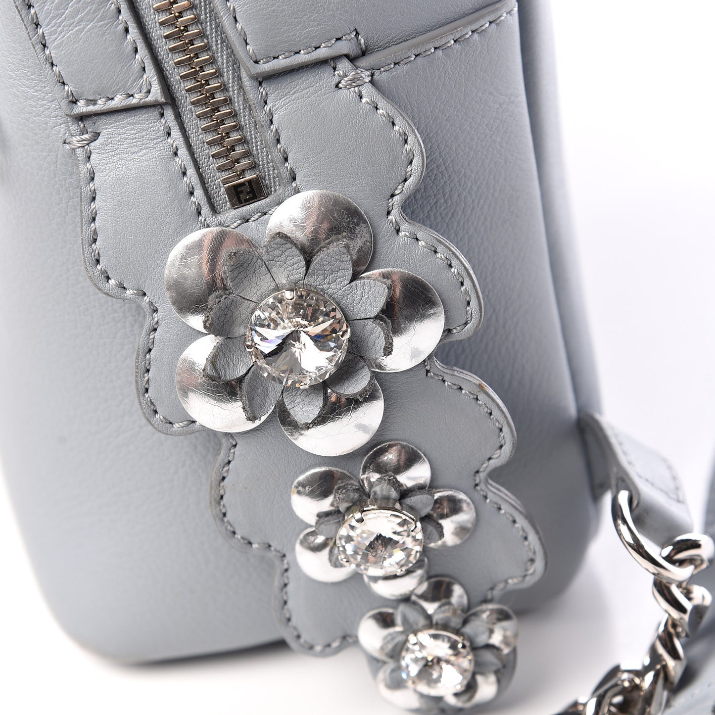 Vitello Dolce Crystal Flowerland Croc Tail Mini Backpack Grey