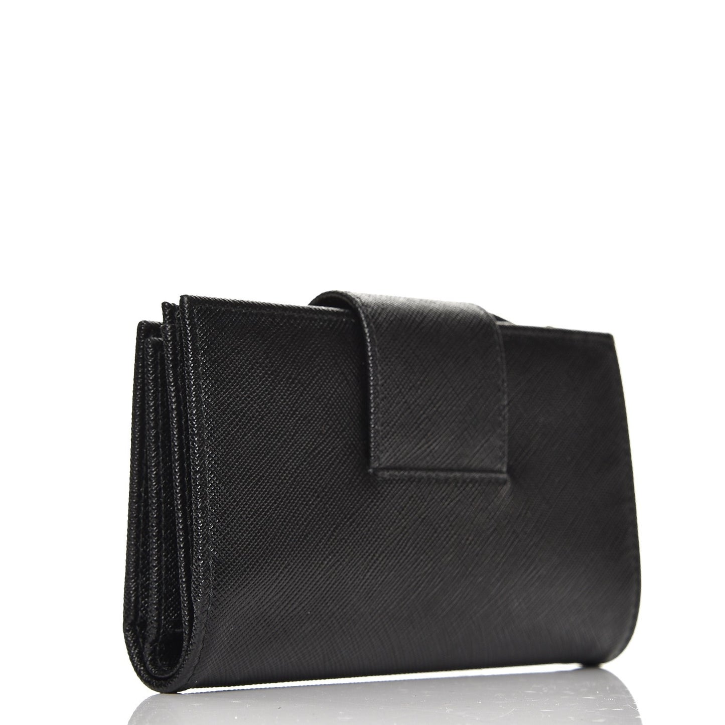 Saffiano Metal Tab Wallet Nero Black