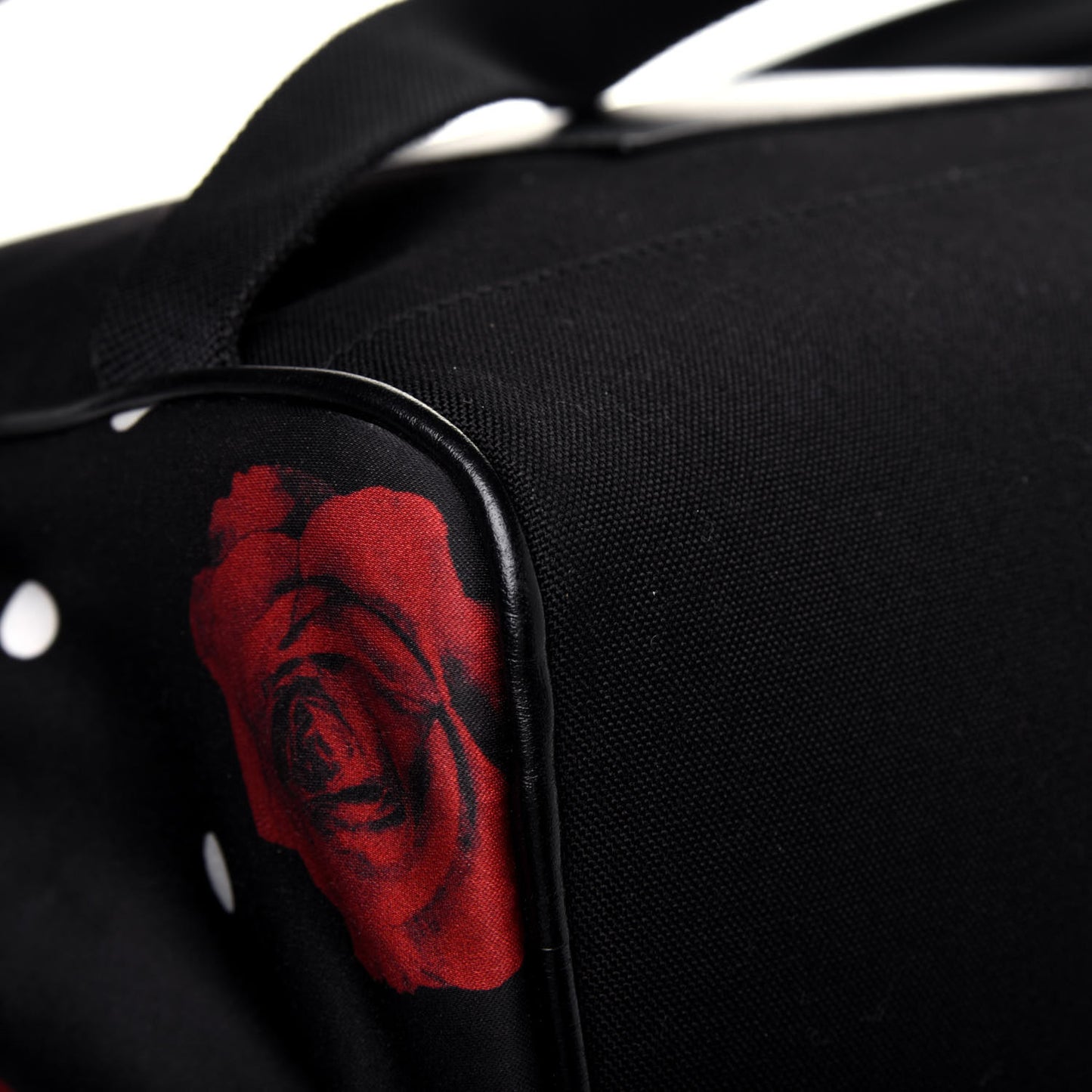 Satin Rose Print Mini City Backpack Black