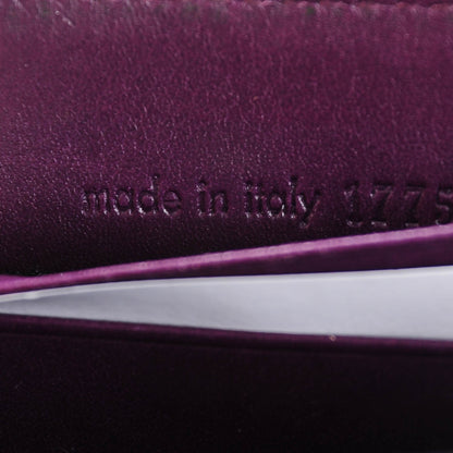 Saint Laurent Textured Patent Calfskin Belle De Jour Zip Around Wallet Purple 7 of 8