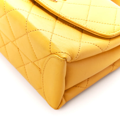 Chanel Lambskin Quilted Trendy Spirit Top Handle Flap Yellow 10 of 11