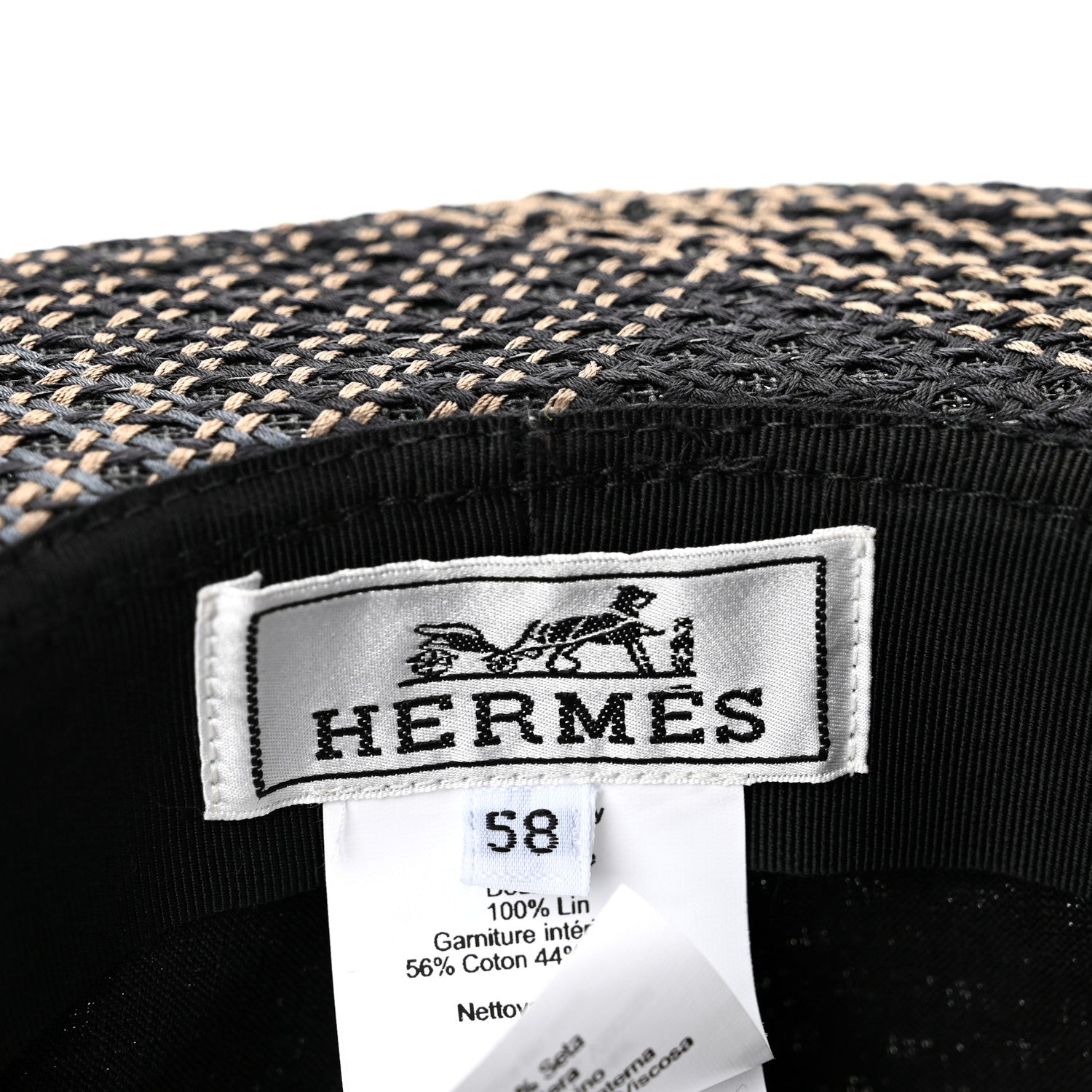 エルメス　チーフ Hermes Silk Linen Braided Claudio Hat 58 1981864 – FASHIONPHILE