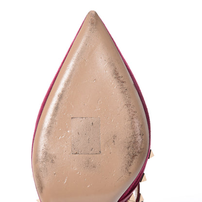 Valentino Garavani Suede Rockstud Ankle Strap Pumps 40 Camelia 9 of 12
