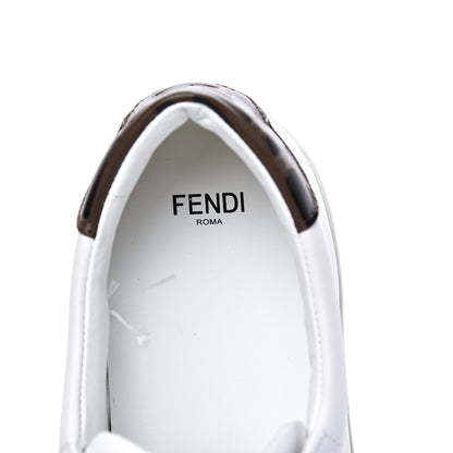 Fendi Vitello FF Embossed Womens Slip On Sneakers 39.5 Ultra White Maya Black 6 of 10