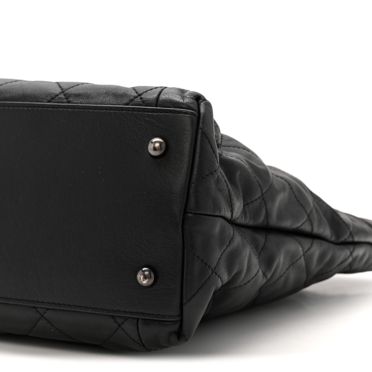 Chanel Calfskin Quilted Large Coco Pleats Tote Black 10 of 13