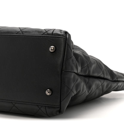 Chanel Calfskin Quilted Large Coco Pleats Tote Black 10 of 13