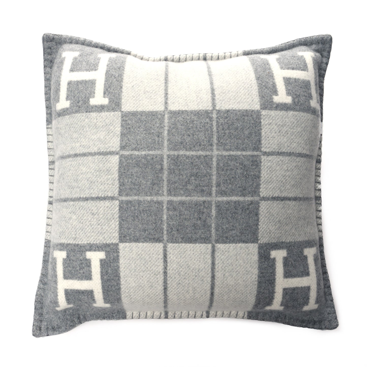 Wool Cashmere Avalon III Pillow PM Ecru Gris Clair