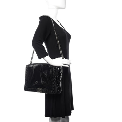 Chanel Patent Large Boy Reverso Flap Black 2 of 10