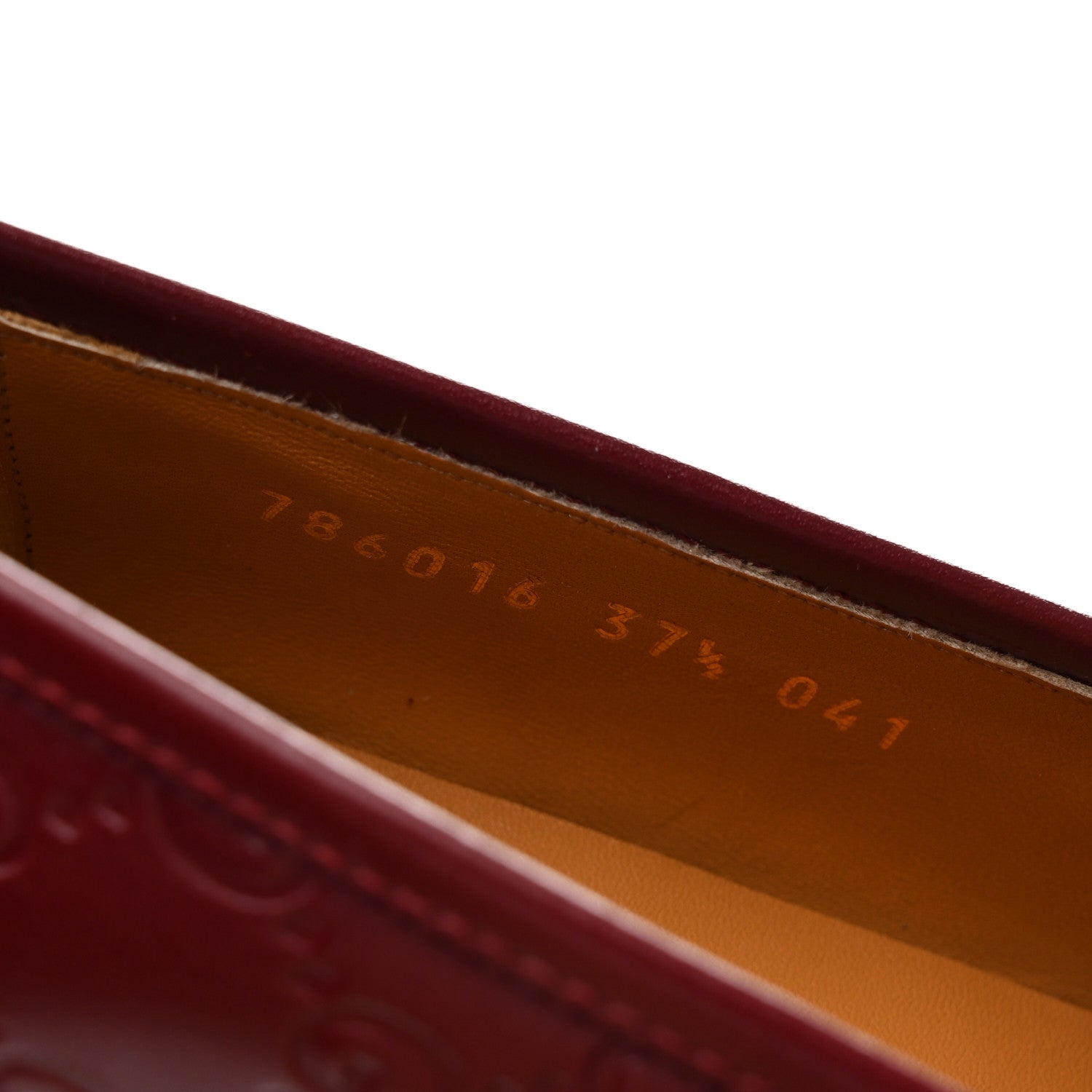 Gucci Guccissima Womens Jordaan Loafers 37.5 Rosso Ancora 9 of 11