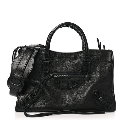 Balenciaga Chevre Black Metallic Edge Hardware S City Black 1 of 9