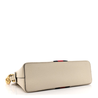 Gucci Textured Dollar Calfskin Web Small Ophidia Dome Shoulder Bag Mystic White 4 of 15