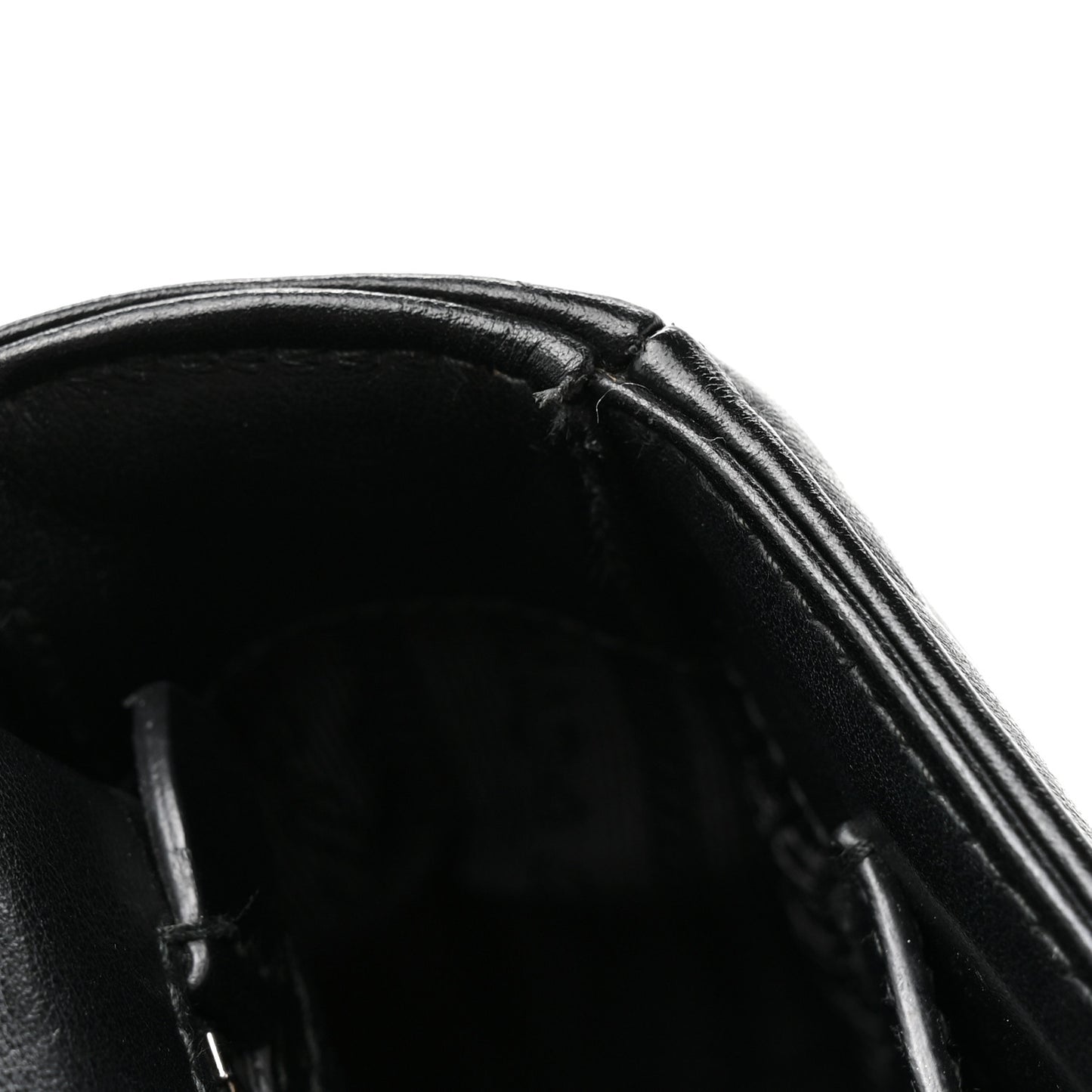 Soft Calfskin Impunture Diagramme Medium Chain Flap Shoulder Bag Black