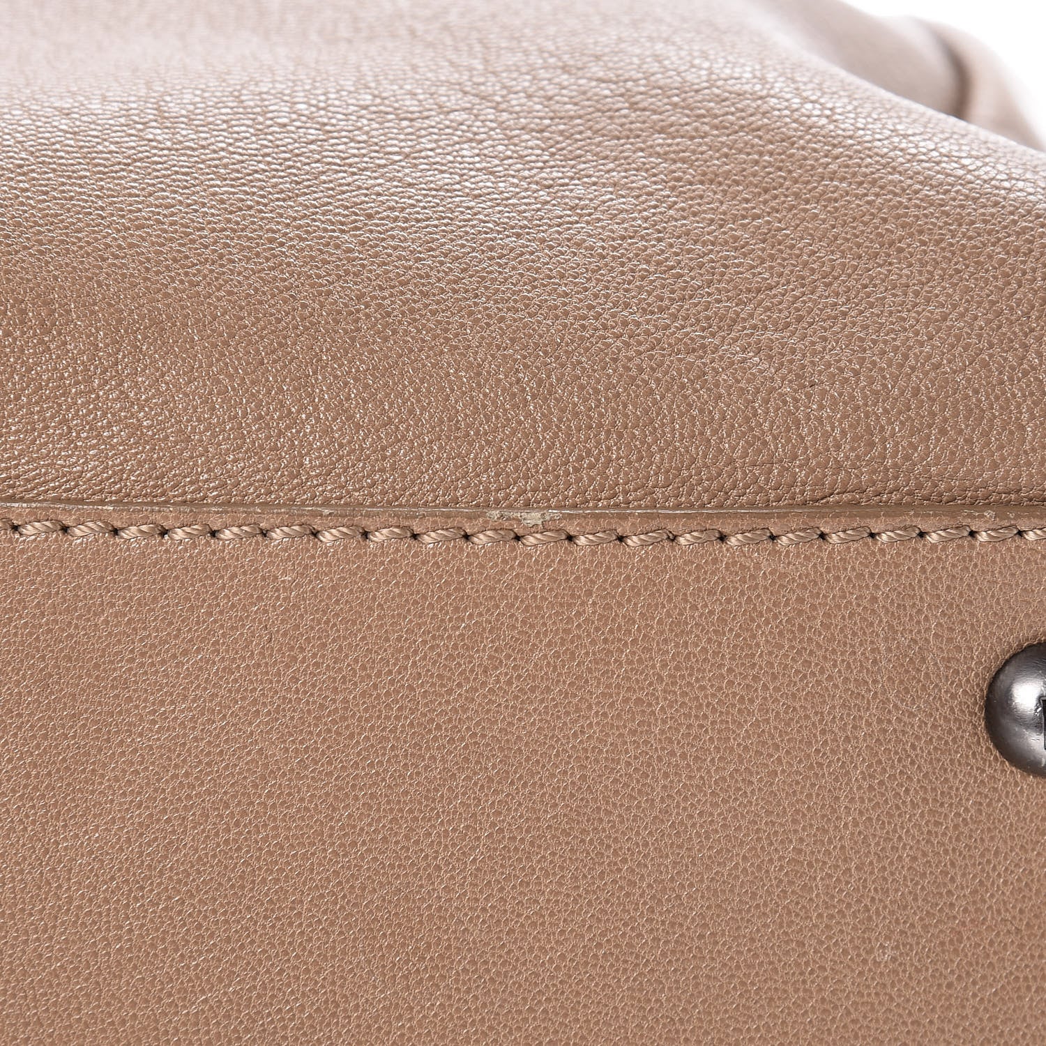 Fendi Goatskin Watersnake Large Peekaboo Iconic Satchel Taupe Phard 13 of 19