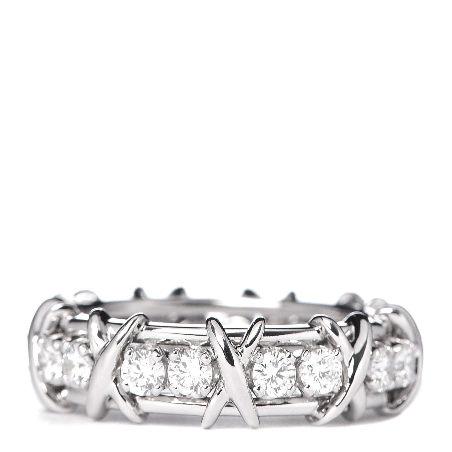Platinum Diamond Schlumberger Sixteen Stone Ring 58 8.5