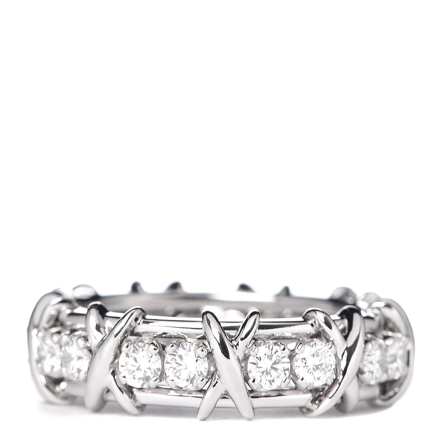Tiffany Platinum Diamond Schlumberger Sixteen Stone Ring 58 8.5 1 of 6