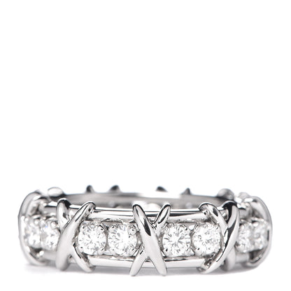 Tiffany Platinum Diamond Schlumberger Sixteen Stone Ring 58 8.5 1 of 6
