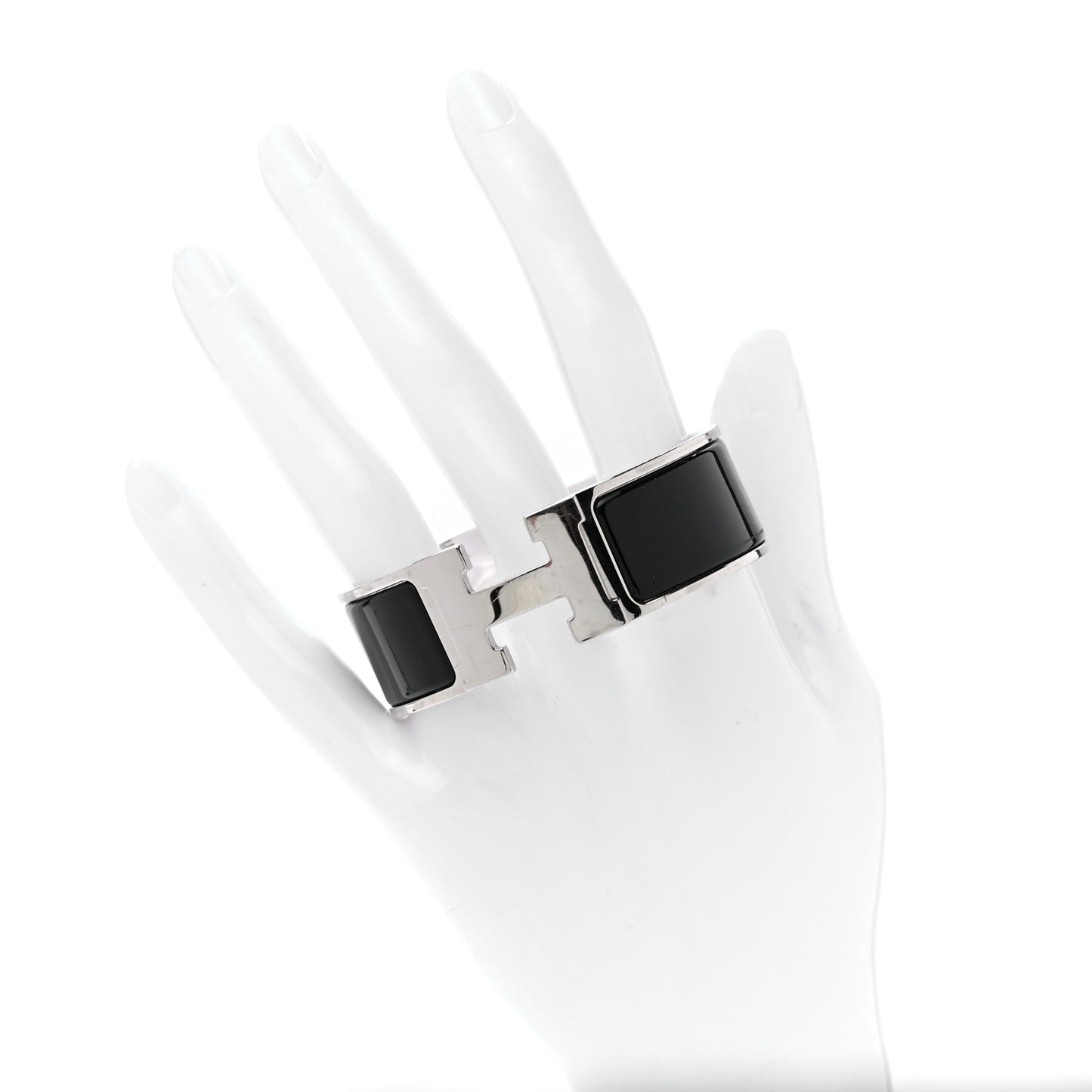 Enamel Wide Clic Clac H Bracelet PM Black