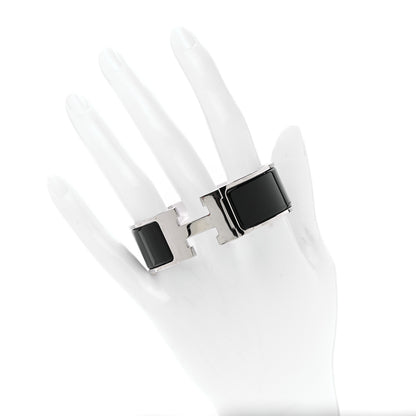 Hermes Enamel Wide Clic Clac H Bracelet PM Black 2 of 5