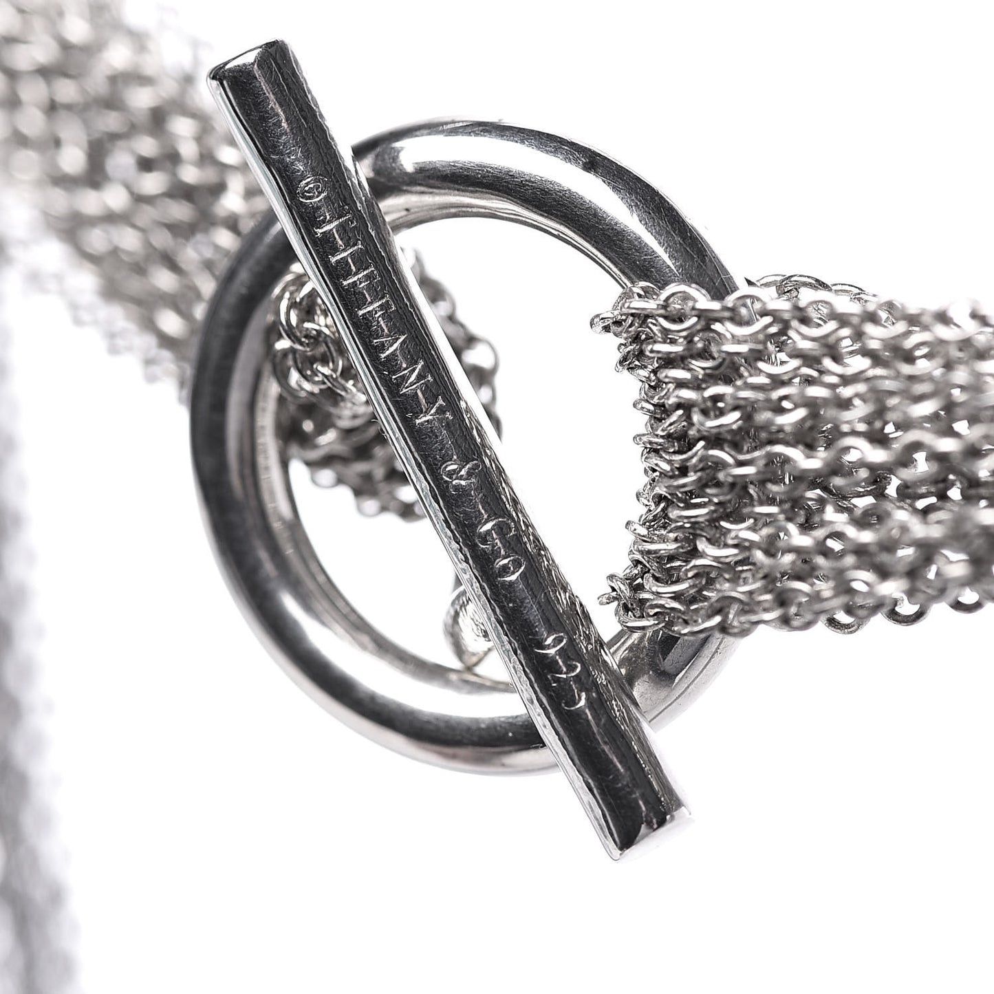 Sterling Silver Heart Multi Chain Toggle Necklace