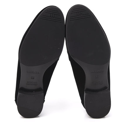 Hermes Velvet Womens Paris Loafers 35 Black 5 of 9