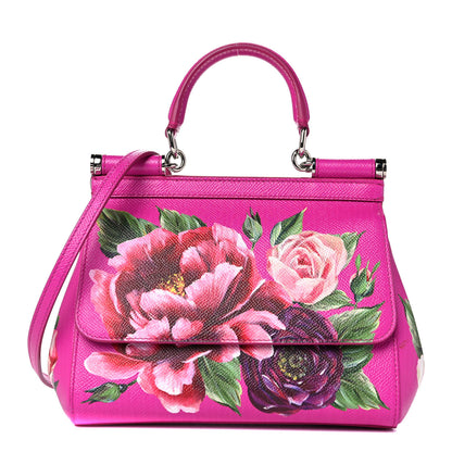 Dolce & Gabbana Dauphine Flora Print Small Miss Sicily Satchel Pink 1 of 11