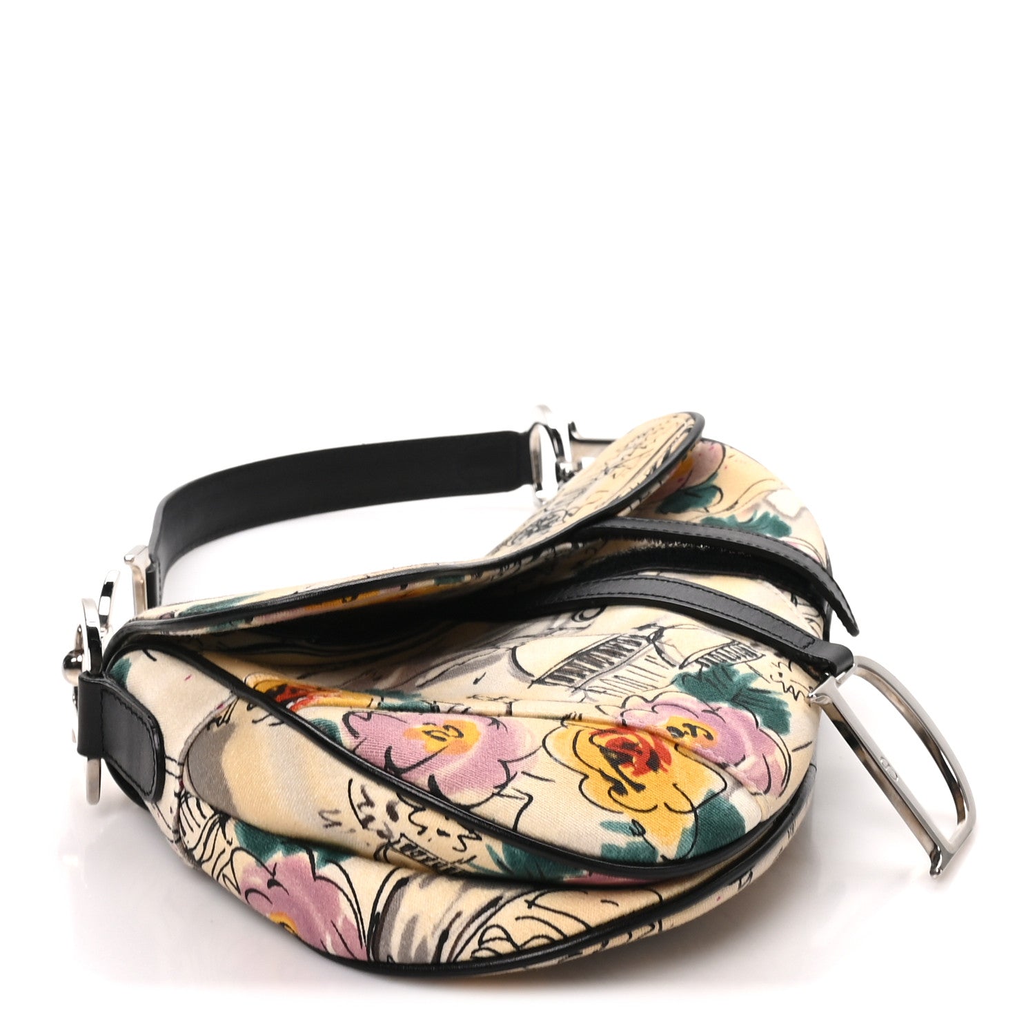 Christian Dior Canvas Paris 50s Saddle Bag Multicolor 4 of 9
