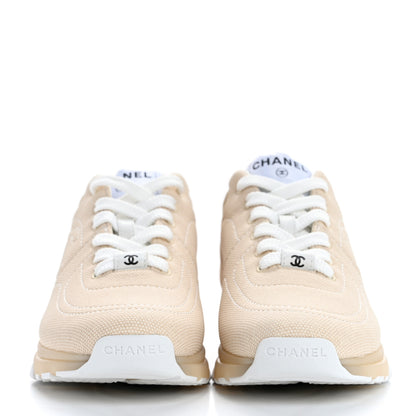 Chanel Fabric CC Womens Sneakers 35 Light Beige 3 of 10
