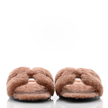 Hermes Woolskin Oran Sandals 39 Rose Aube 2 of 8