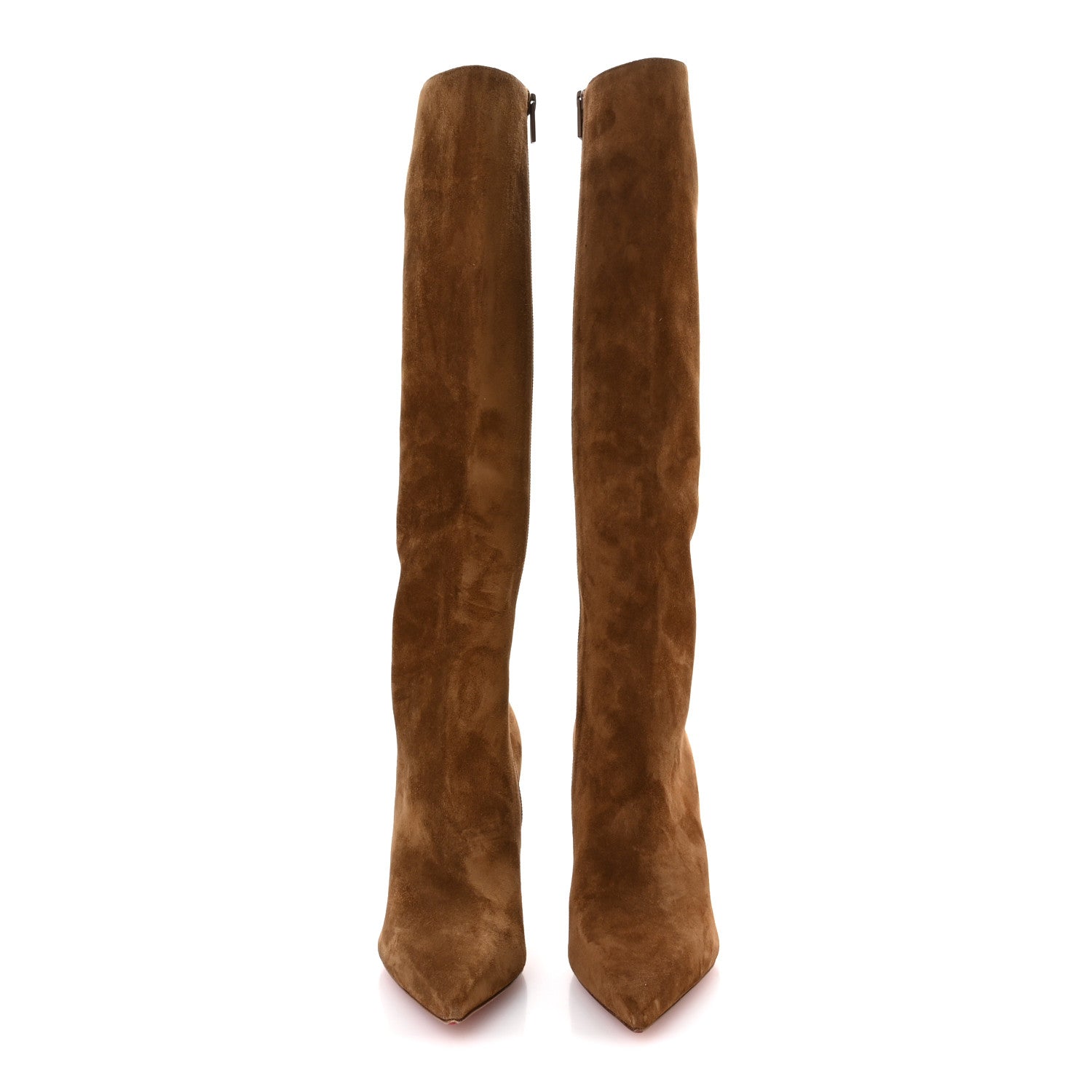 Christian Louboutin Suede Calfskin Condora Botta 85 Knee Boots 37 Brown 3 of 7