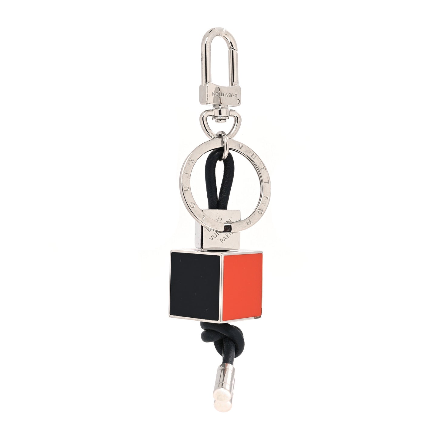 Palladium Damier Cube Bag Charm Key Holder