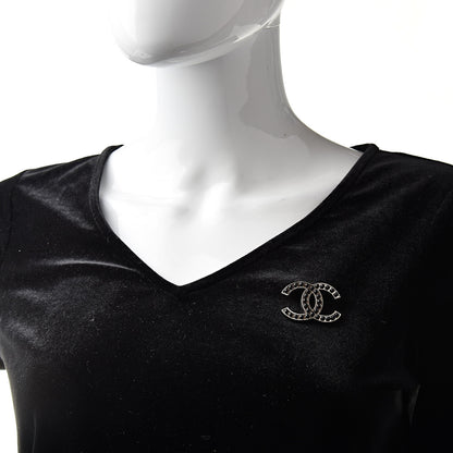 Chanel Bead CC Pin Black Silver 2 of 5