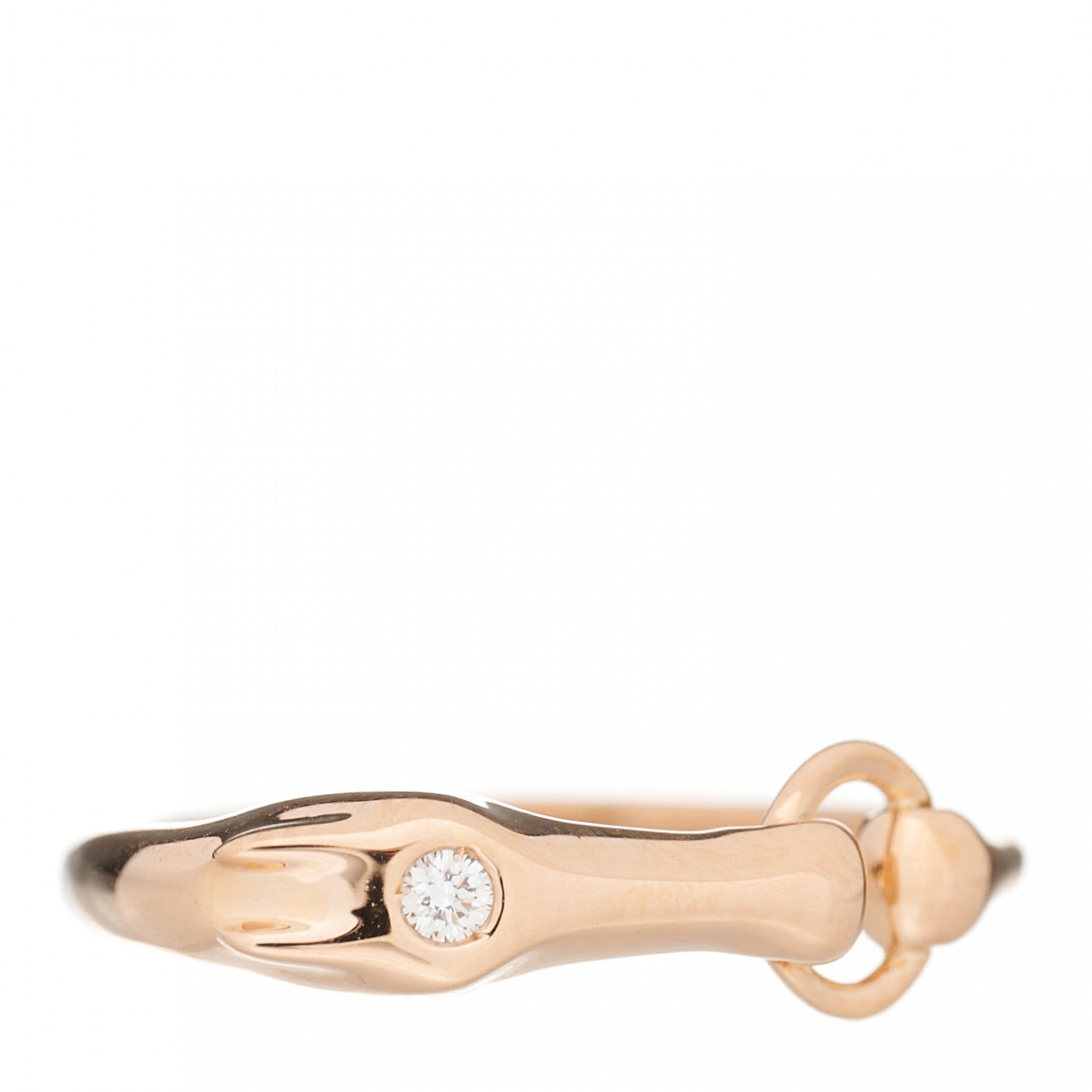 Hermes 18K Rose Gold Diamond TPM Galop Ring 51 5.75 2 of 7